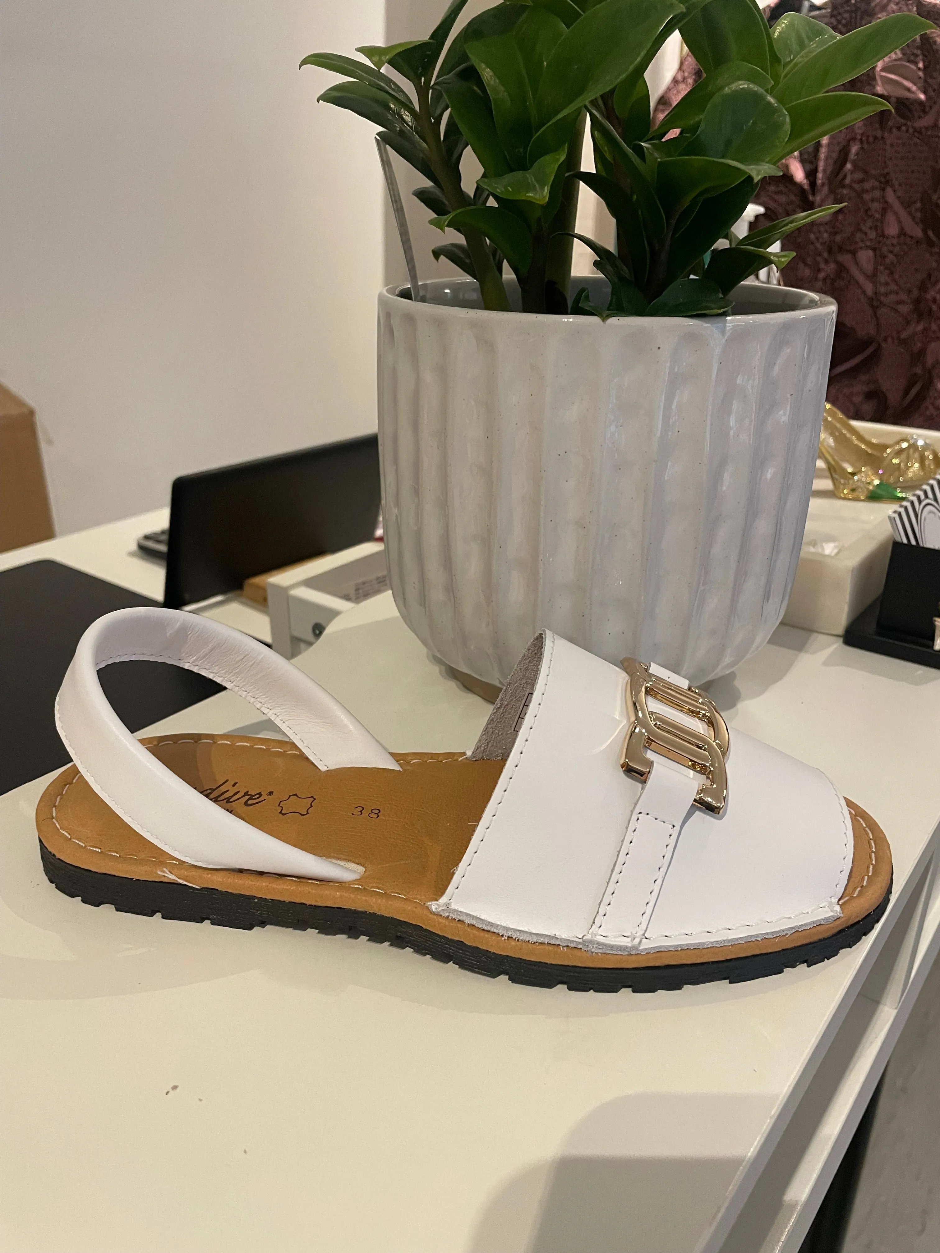 Luxdive - 4281 Blanco White with Gold Buckle