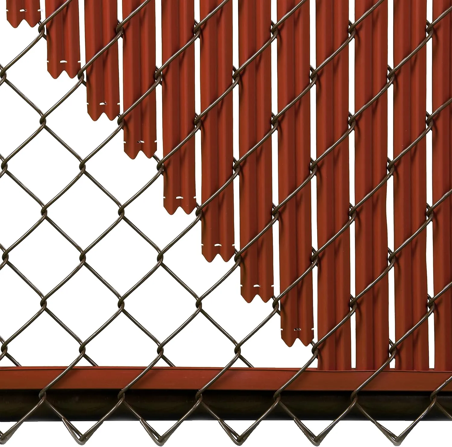Made in America - Viper Channel Bottom Locking Track for Chain Link Fence Slats (Redwood)