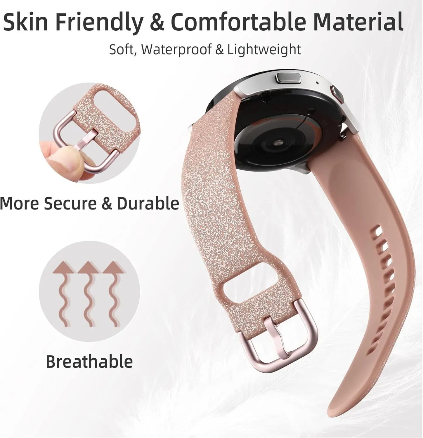 Maledan 15 Pack Bands Compatible with Samsung Galaxy Watch 7 6 5 4 Band 40mm 44mm, Galaxy Watch 5 Pro 45mm/Watch 6 4 Classic 42mm 46mm 43mm 47mm/Active 2, 20mm Soft Silicone Sport Wristband Women Men