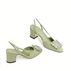 Malika Green Slingback Sandals