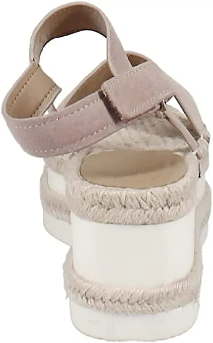 Marc Fisher LTD Womens Gallia Suede Slingback Wedge Sandals 10 Medium (B,M), Light Pink Suede