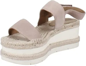 Marc Fisher LTD Womens Gallia Suede Slingback Wedge Sandals 10 Medium (B,M), Light Pink Suede