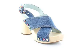 Marc Jacobs Linda Criss Cross Clog Mule Denim 375 Eu75 M Us