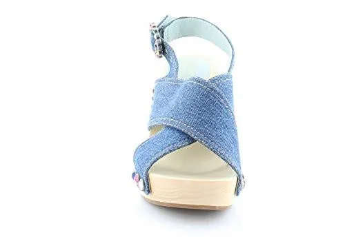 Marc Jacobs Linda Criss Cross Clog Mule Denim 375 Eu75 M Us