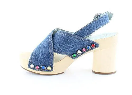 Marc Jacobs Linda Criss Cross Clog Mule Denim 375 Eu75 M Us