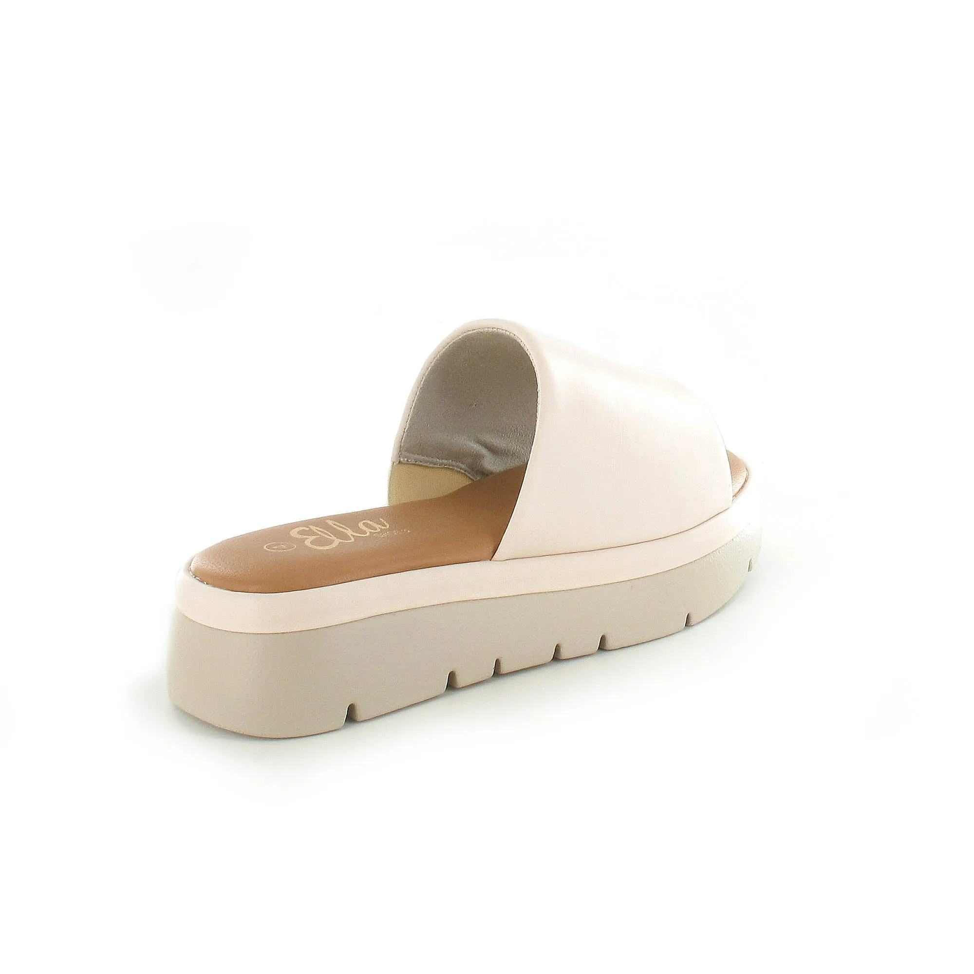 Maya: Women's Strap Slide Wedge Sandals - Cream