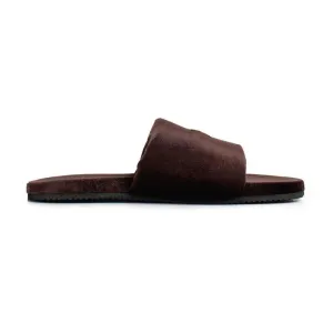 Men's Chocolate Brown Velvet House Slide from Del Toro Shoes