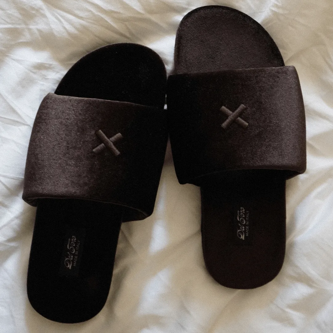 Men's Chocolate Brown Velvet House Slide from Del Toro Shoes