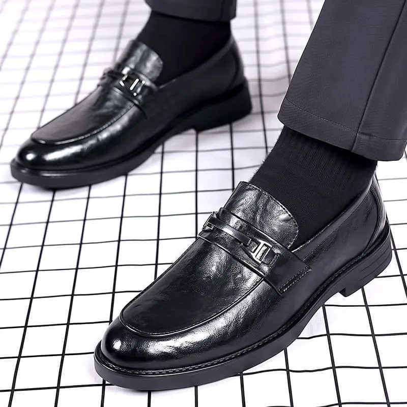 Men's Classic Wingtip Oxfords Retro Leather Dress Shoes for Formal Business Tuxedo Derby Shoes