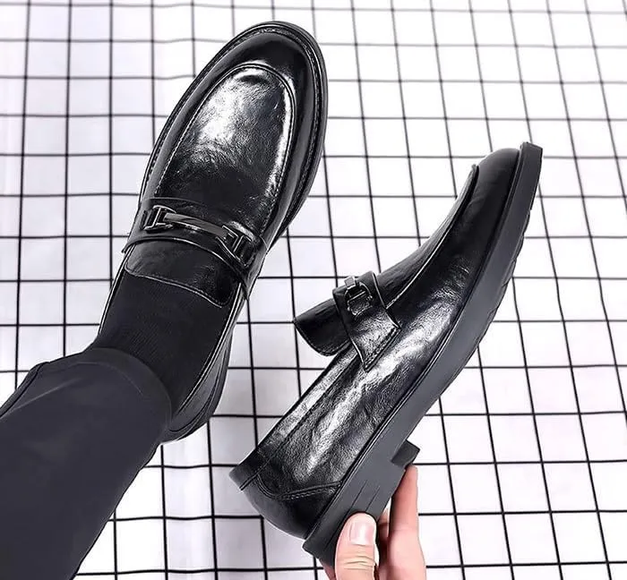 Men's Classic Wingtip Oxfords Retro Leather Dress Shoes for Formal Business Tuxedo Derby Shoes