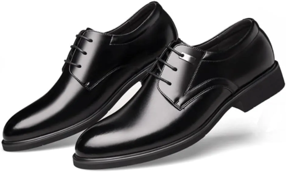 Men's Dress Shoes Elevator Formal Wedding Business Flats Height Increase Invisible Taller