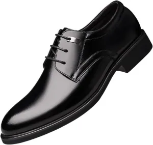 Men's Dress Shoes Elevator Formal Wedding Business Flats Height Increase Invisible Taller