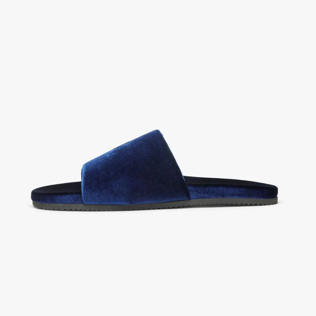 Men's Midnight Navy Velvet House Slide from Del Toro Shoes