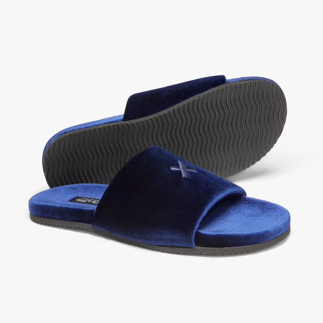 Men's Midnight Navy Velvet House Slide from Del Toro Shoes