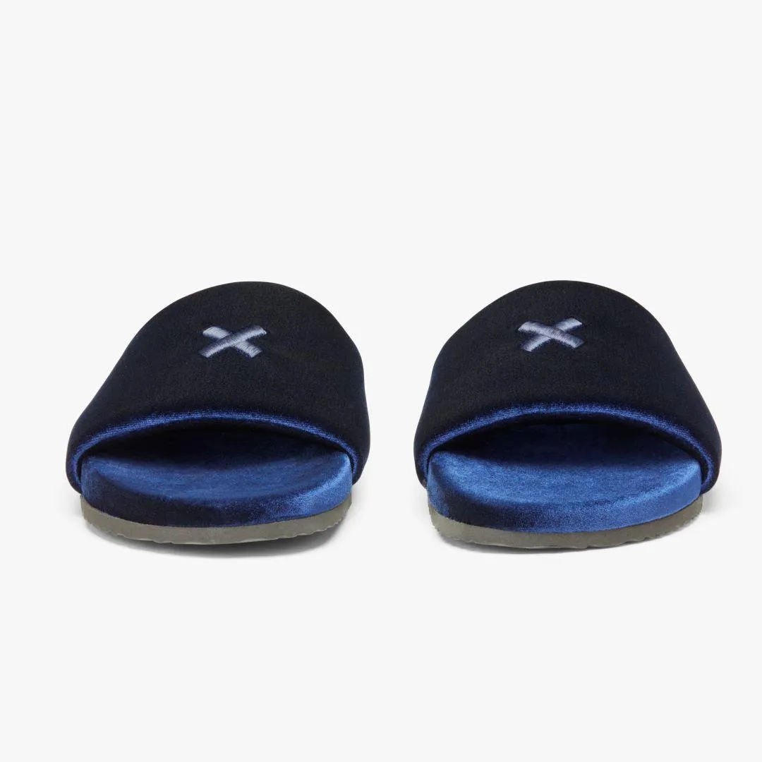 Men's Midnight Navy Velvet House Slide from Del Toro Shoes