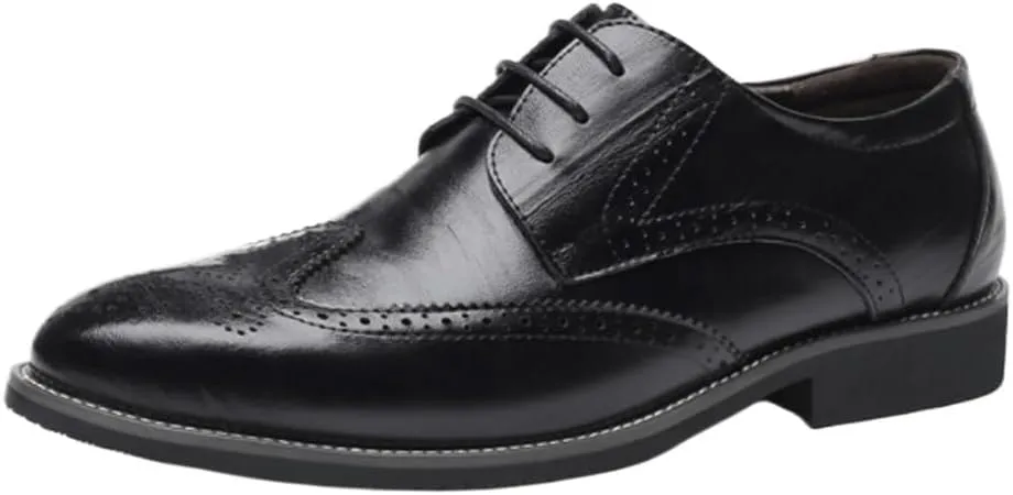 Mens Oxford Dress Shoes Business Formal Leather Lace Up Wedding Office Casual Luxury Walking Flats for Men Comfortable