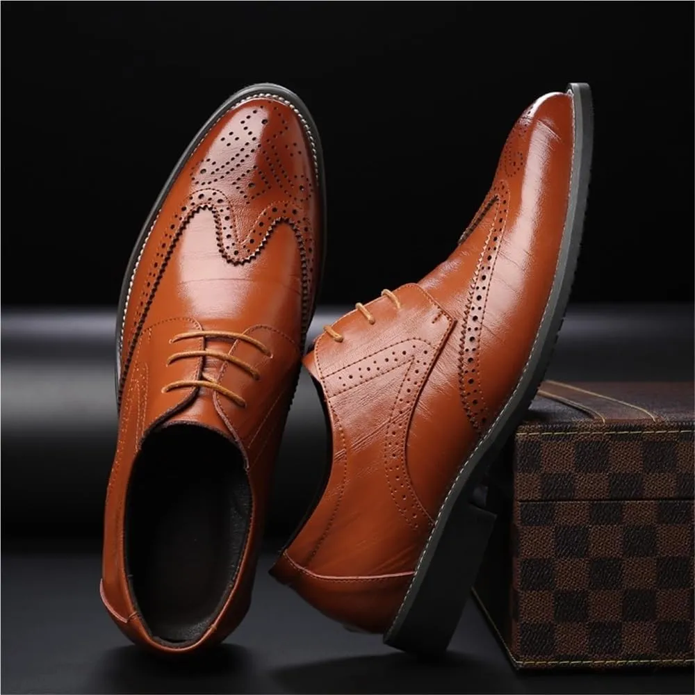 Mens Oxford Dress Shoes Business Office Leather Classic Retro Fashion Wedding Party Flats for Men Comfortable Stylish