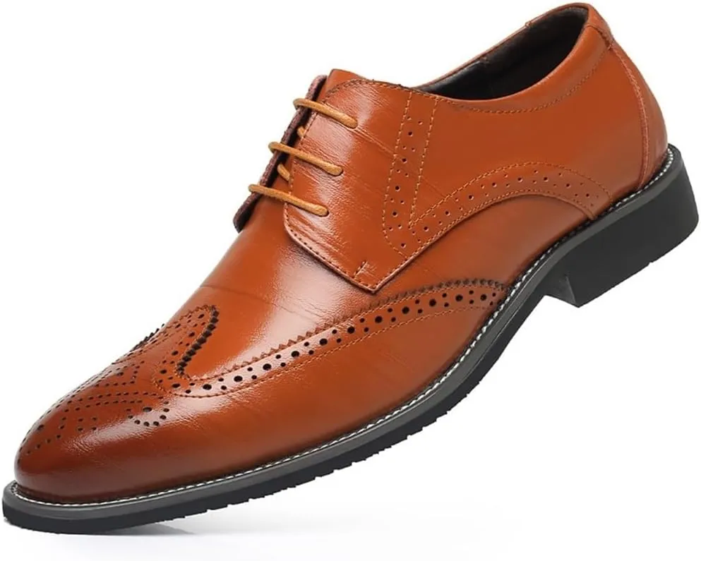 Mens Oxford Dress Shoes Business Office Leather Classic Retro Fashion Wedding Party Flats for Men Comfortable Stylish