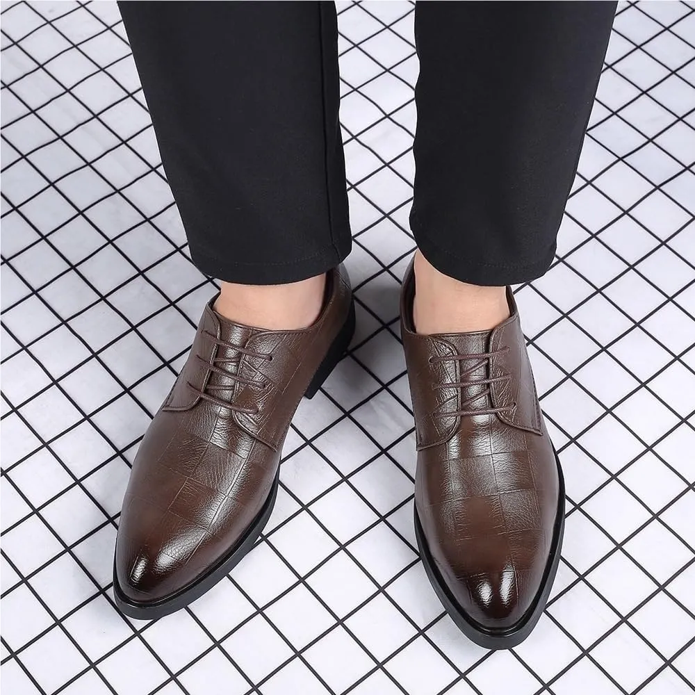 Mens Oxford Dress Shoes Business Office Leather Flats Classic Retro Fashion Wedding Party Shoes for Men Comfortable