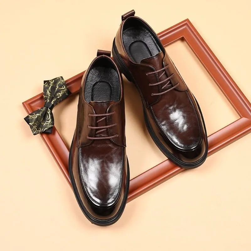 Men's Patent Leather Lace-up Dress Shoes Casual Business Classic Mens Brogue Oxfords Shoes