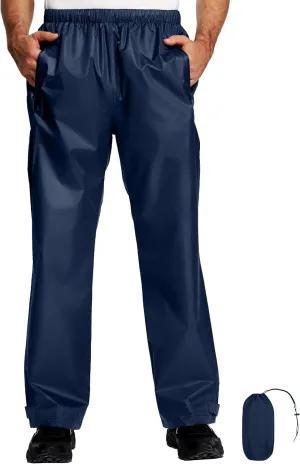 Men's Rain Pants, Waterproof Lightweight Outdoor Trousers for Hiking Fishing Windproof Rain Over Pants