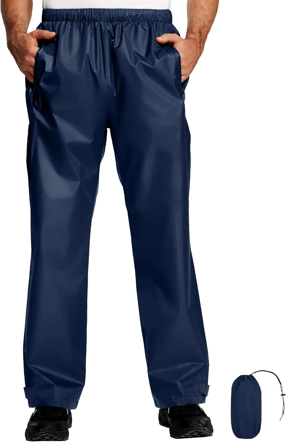 Men's Rain Pants, Waterproof Lightweight Outdoor Trousers for Hiking Fishing Windproof Rain Over Pants