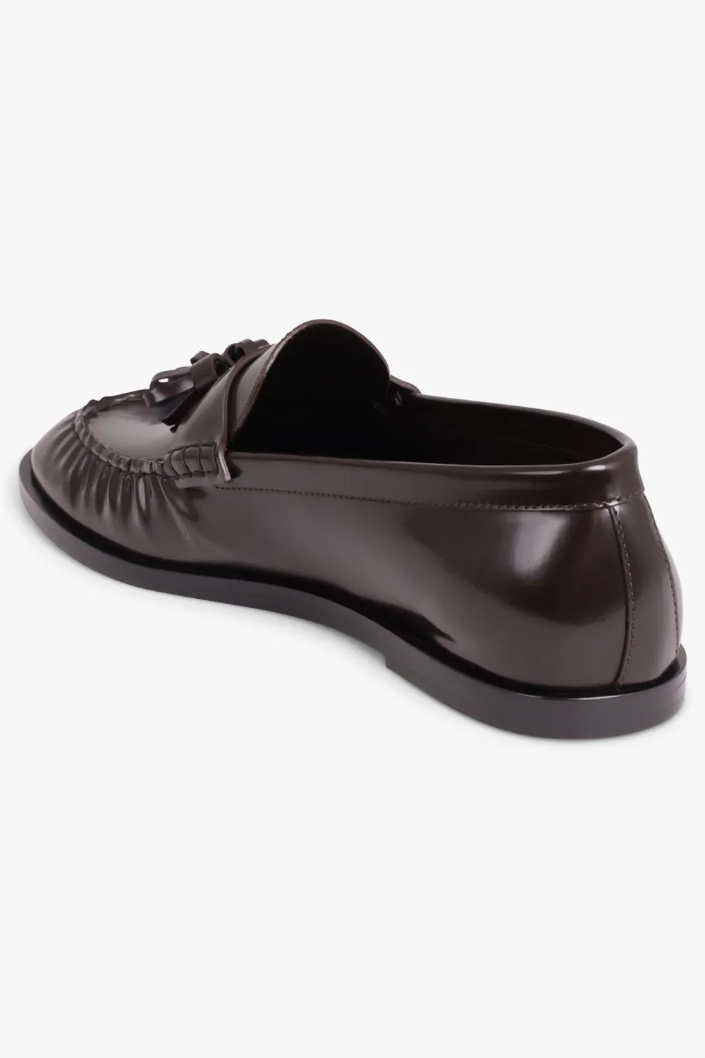 Mens Style Shiny Tassel Loafer | Espresso