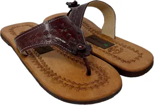Merciphil Genuine Leather Handmade Nicaraguan Juanita Beige/Merlot Sandal