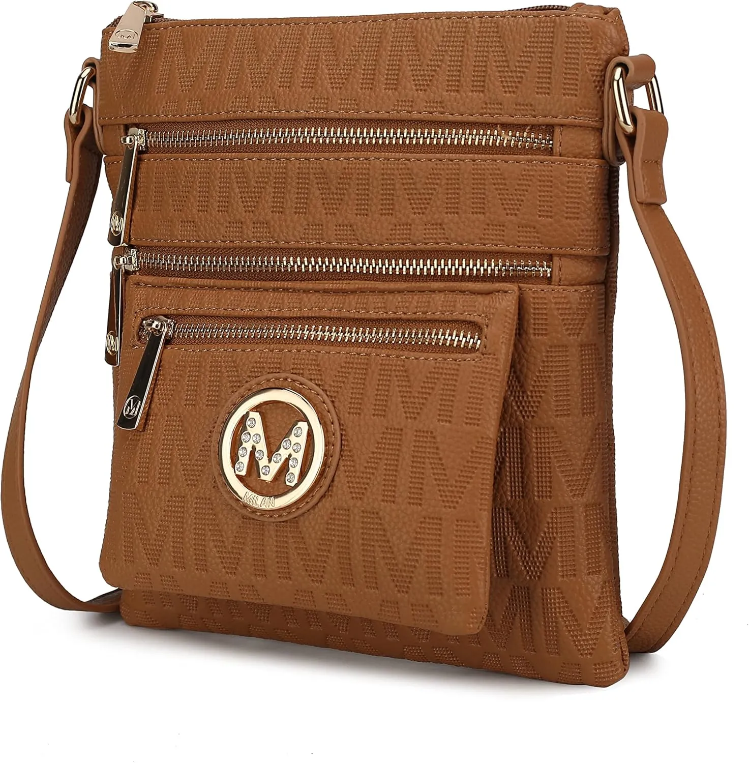 Mia K Women's Crossbody Handbag, PU Leather Adjustable Strap, Side Crossover Bag, Shoulder Bag