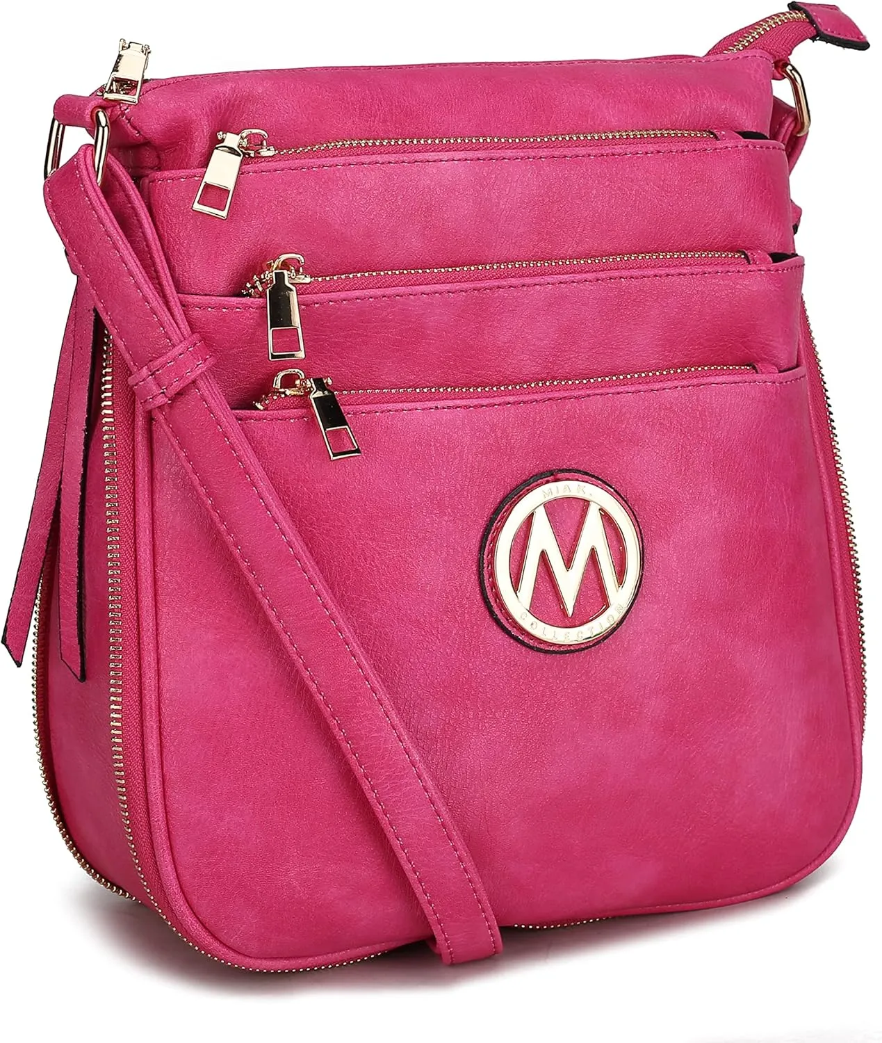 MKF Collection Crossbody Bag for Women – PU Leather Messenger Bag Purse – Designer Handbag Shoulder Strap Purse By Mia K