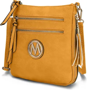 MKF Collection Crossbody Bag for Women – PU Leather Messenger Bag Purse – Designer Handbag Shoulder Strap Purse By Mia K