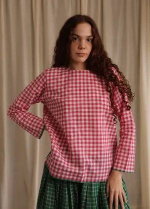 Mona | Red Checkered Top
