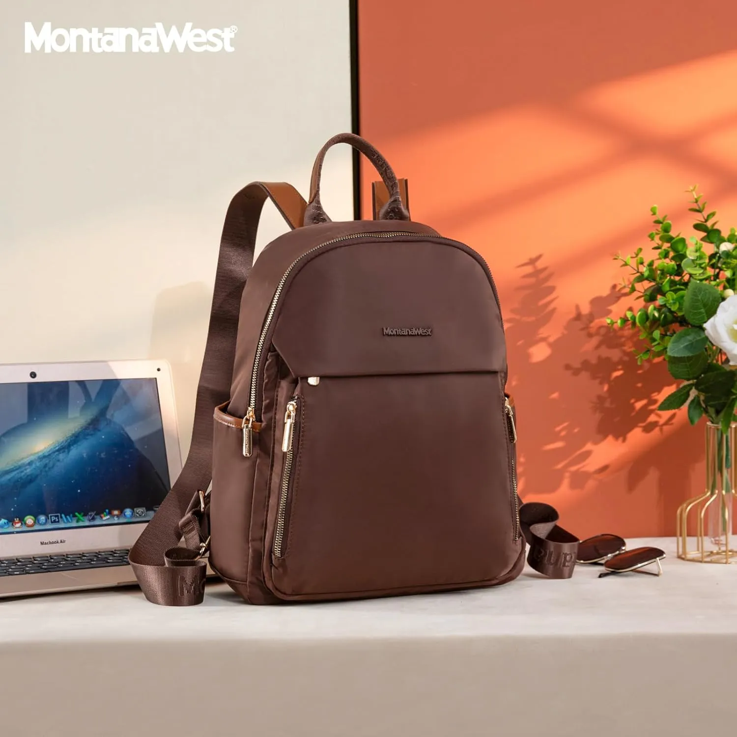 Montana West Medium Backpack for Women Lightweight Backpack Purse Casual Daypack for 13-Inche Laptop