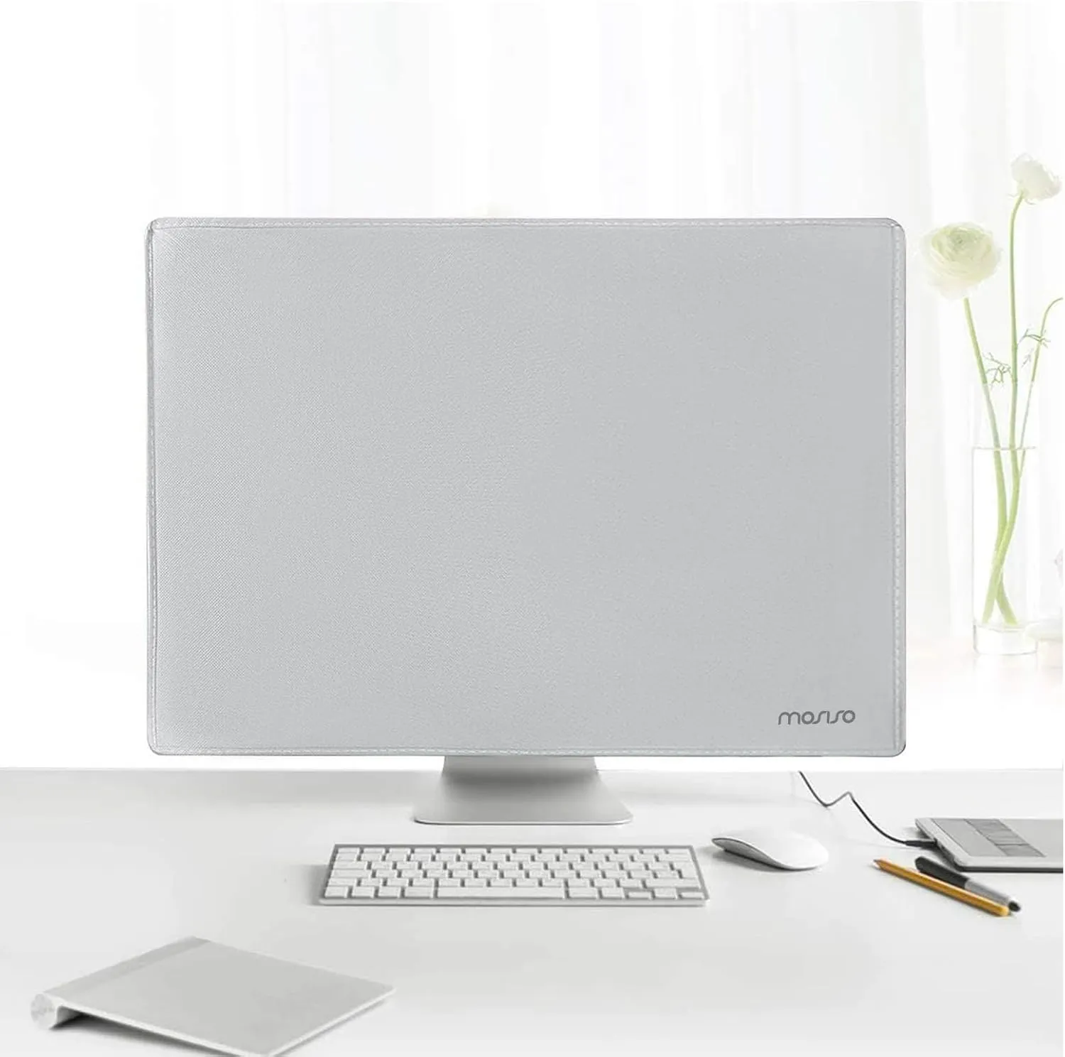 MOSISO Monitor Dust Cover 26, 27, 28, 29 inch Anti-Static Dustproof LCD/LED/HD Panel Case Computer Screen Protective Sleeve Compatible with iMac 27 inch, 26-29 inch PC, Desktop and TV, Gray