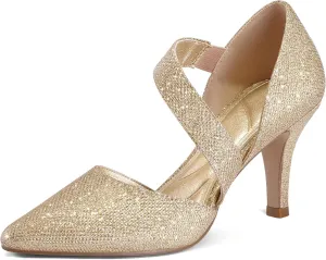 mysoft Women's Pointed Toe Low Stiletto Heel Dress Pumps Shoes - Available in Wide Sizes