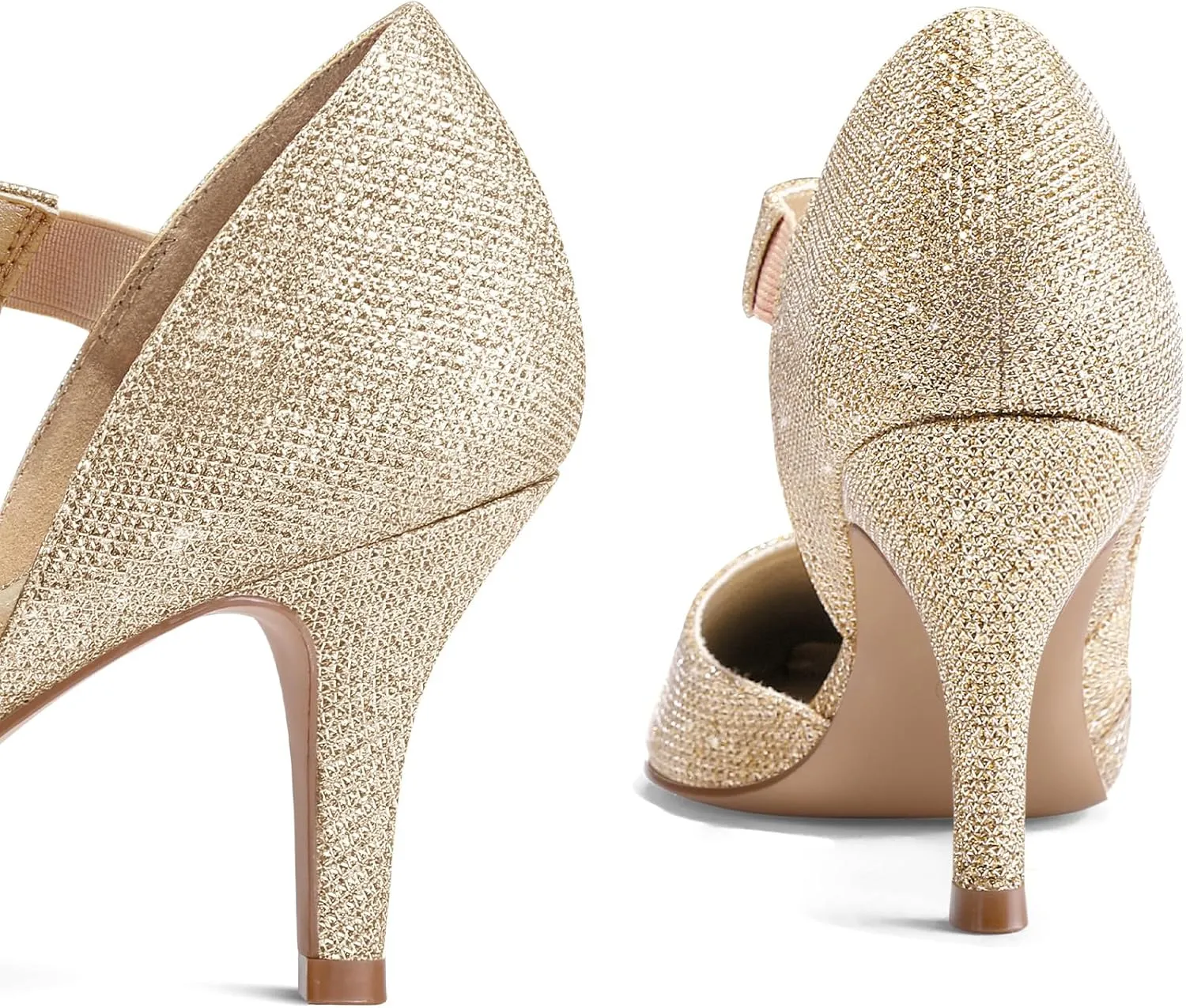 mysoft Women's Pointed Toe Low Stiletto Heel Dress Pumps Shoes - Available in Wide Sizes