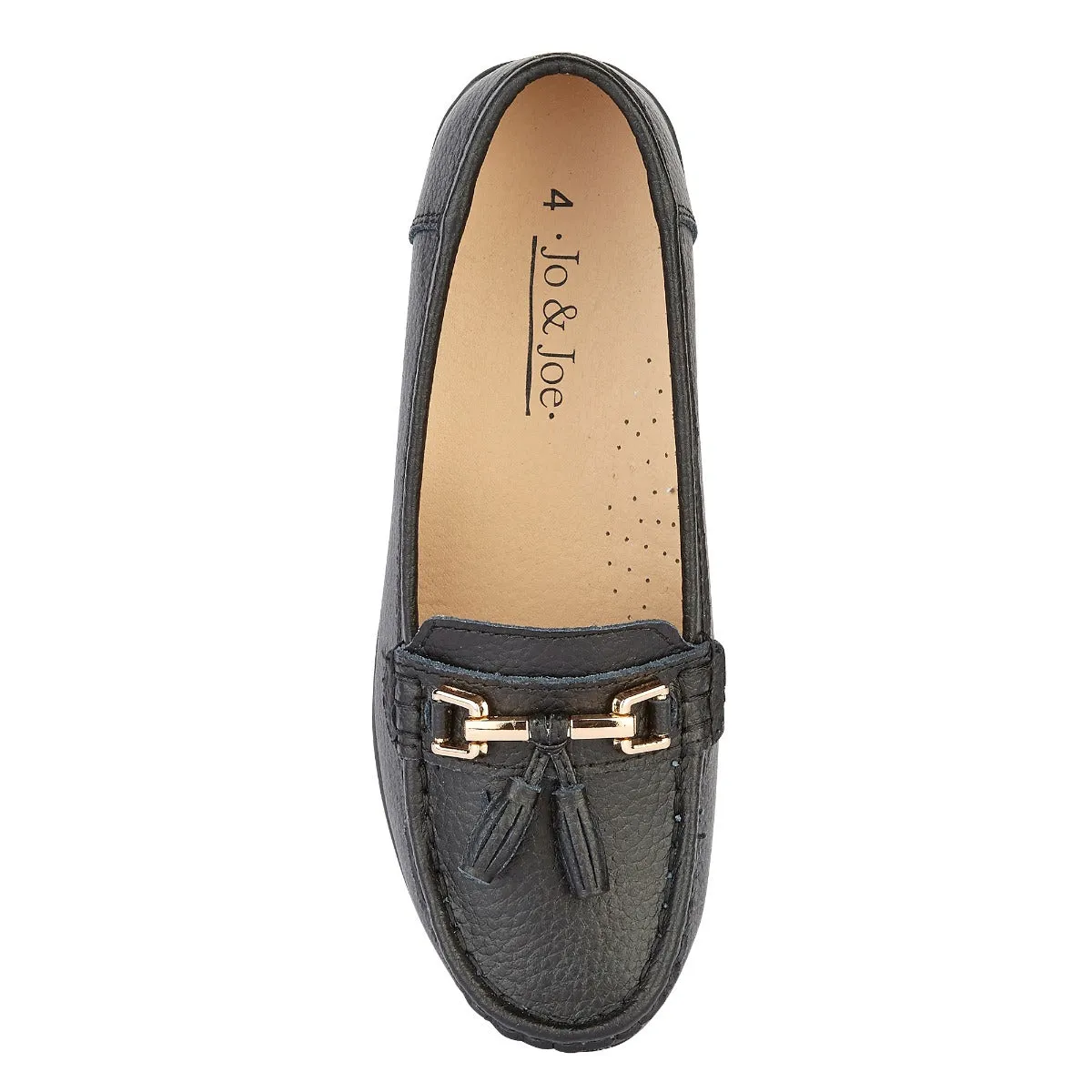 Nautical Leather Loafer Black
