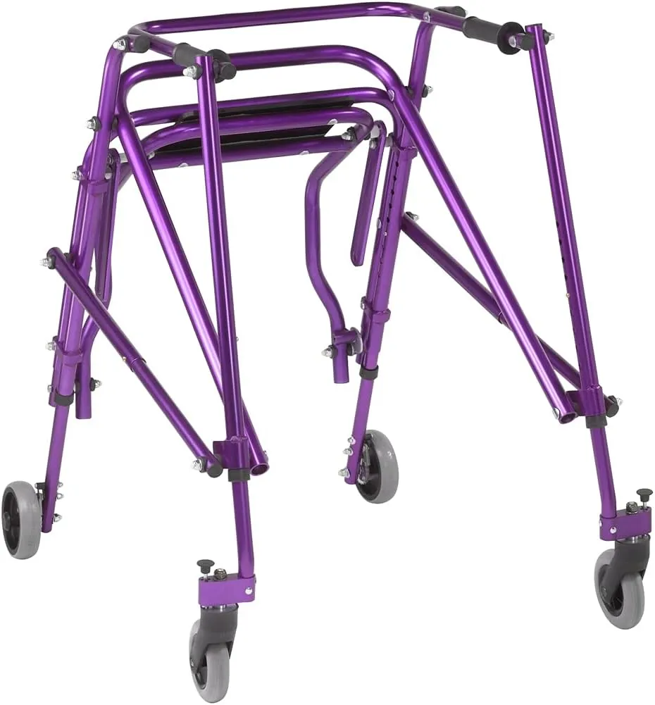 Nimbo 2G Mobility Aid Lightweight Posterior Walker with Seat, Large, Wizard Purple
