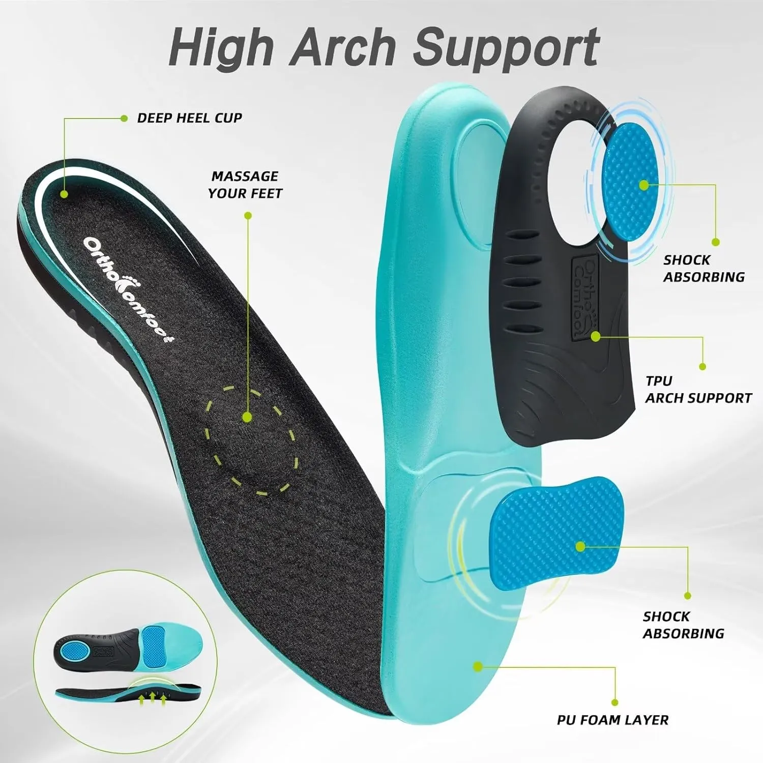 OrthoComfoot Men's Orthopedic Leather Dress Walking Shoes: Comfortable Arch Support Plantar Fasciitis Flat Feet Sneakers, Casual Business Work Orthotic Thick Sole Foot Heel Pain Relief Oxfords