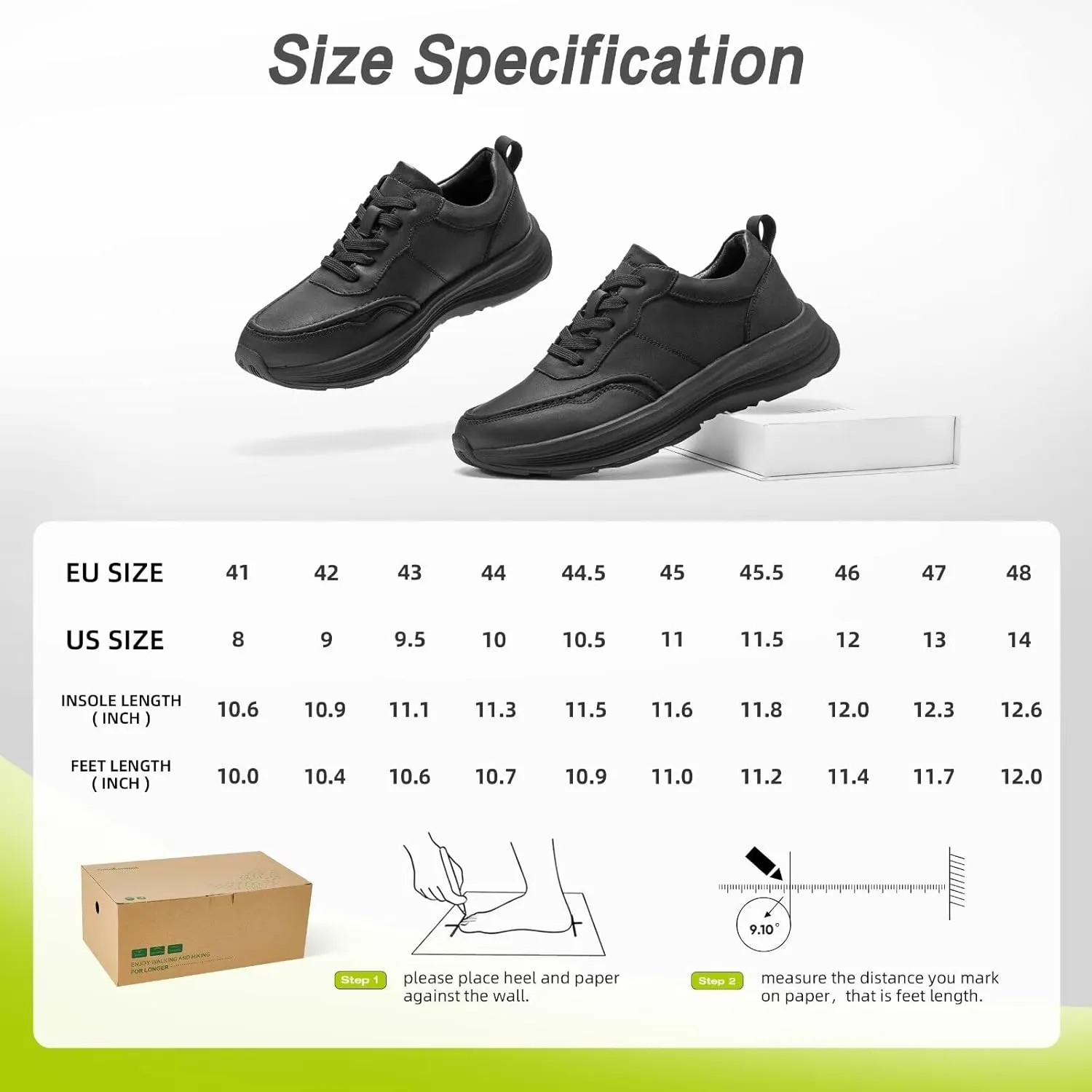 OrthoComfoot Men's Orthopedic Leather Dress Walking Shoes: Comfortable Arch Support Plantar Fasciitis Flat Feet Sneakers, Casual Business Work Orthotic Thick Sole Foot Heel Pain Relief Oxfords