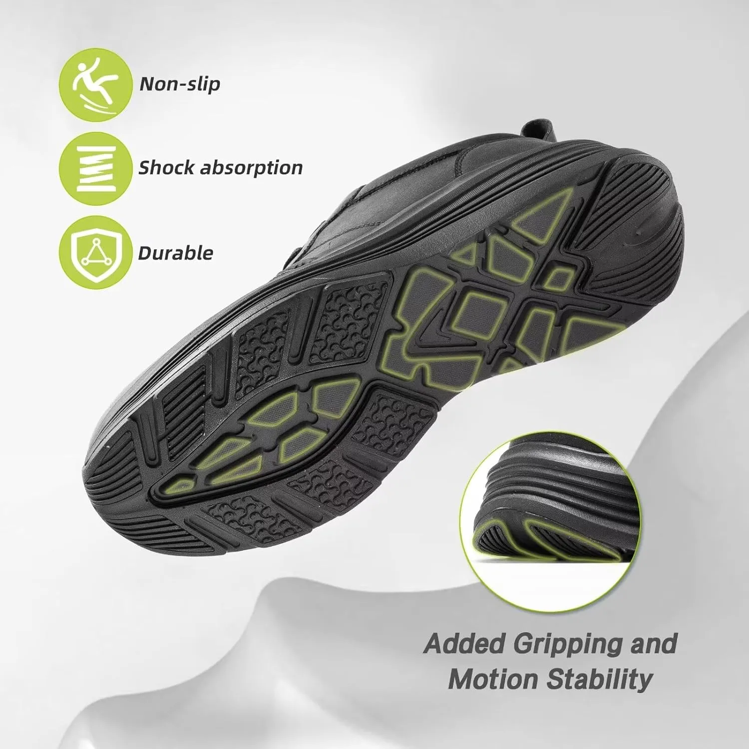 OrthoComfoot Men's Orthopedic Leather Dress Walking Shoes: Comfortable Arch Support Plantar Fasciitis Flat Feet Sneakers, Casual Business Work Orthotic Thick Sole Foot Heel Pain Relief Oxfords