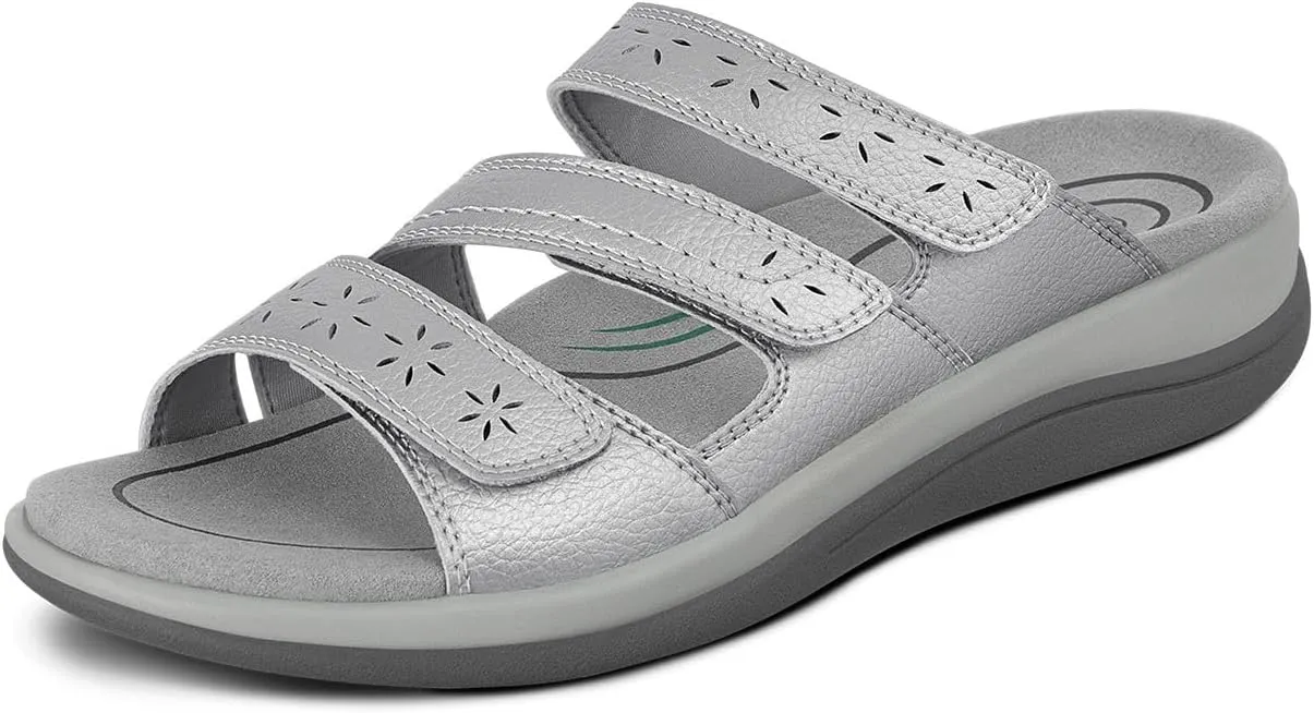 Orthofeet Women's Orthopedic Stretchable Slide Sahara Sandals
