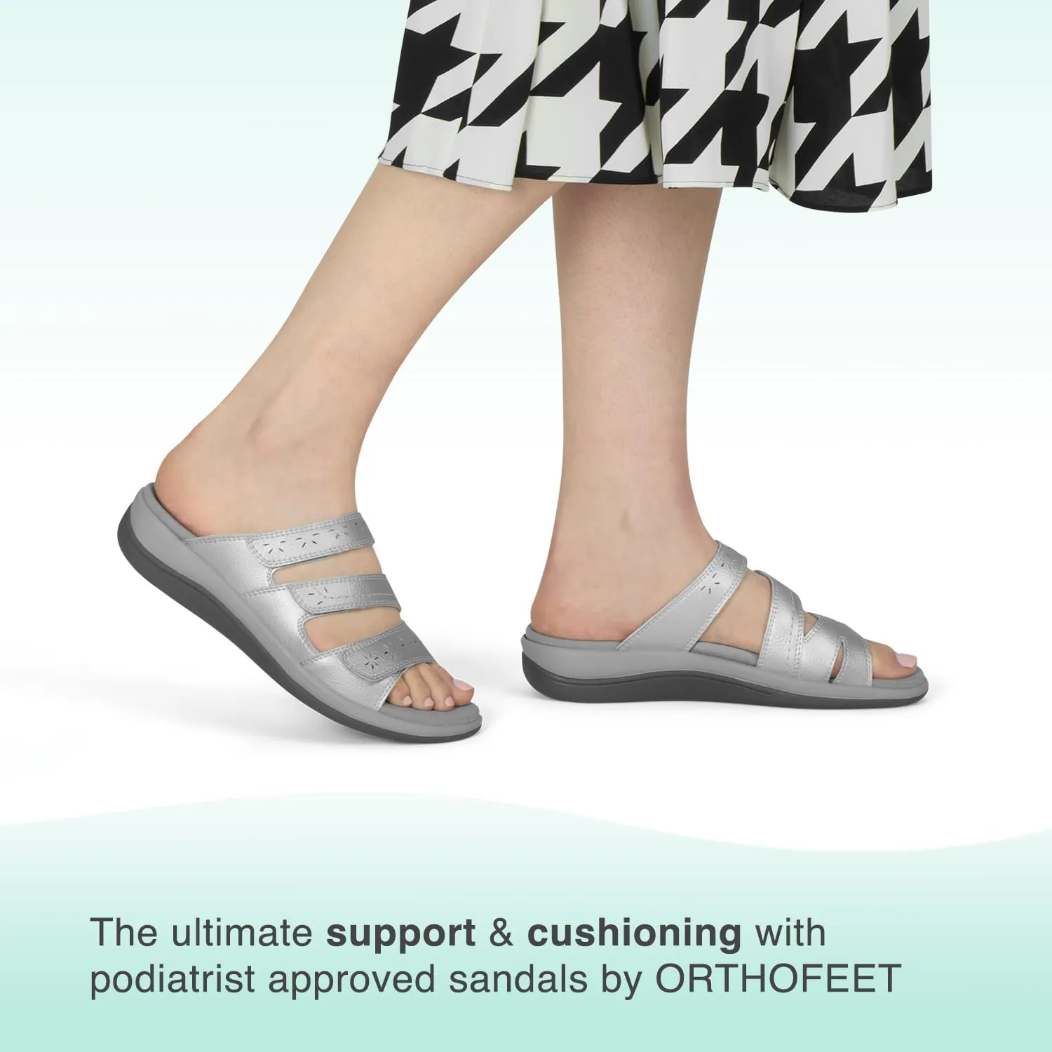 Orthofeet Women's Orthopedic Stretchable Slide Sahara Sandals