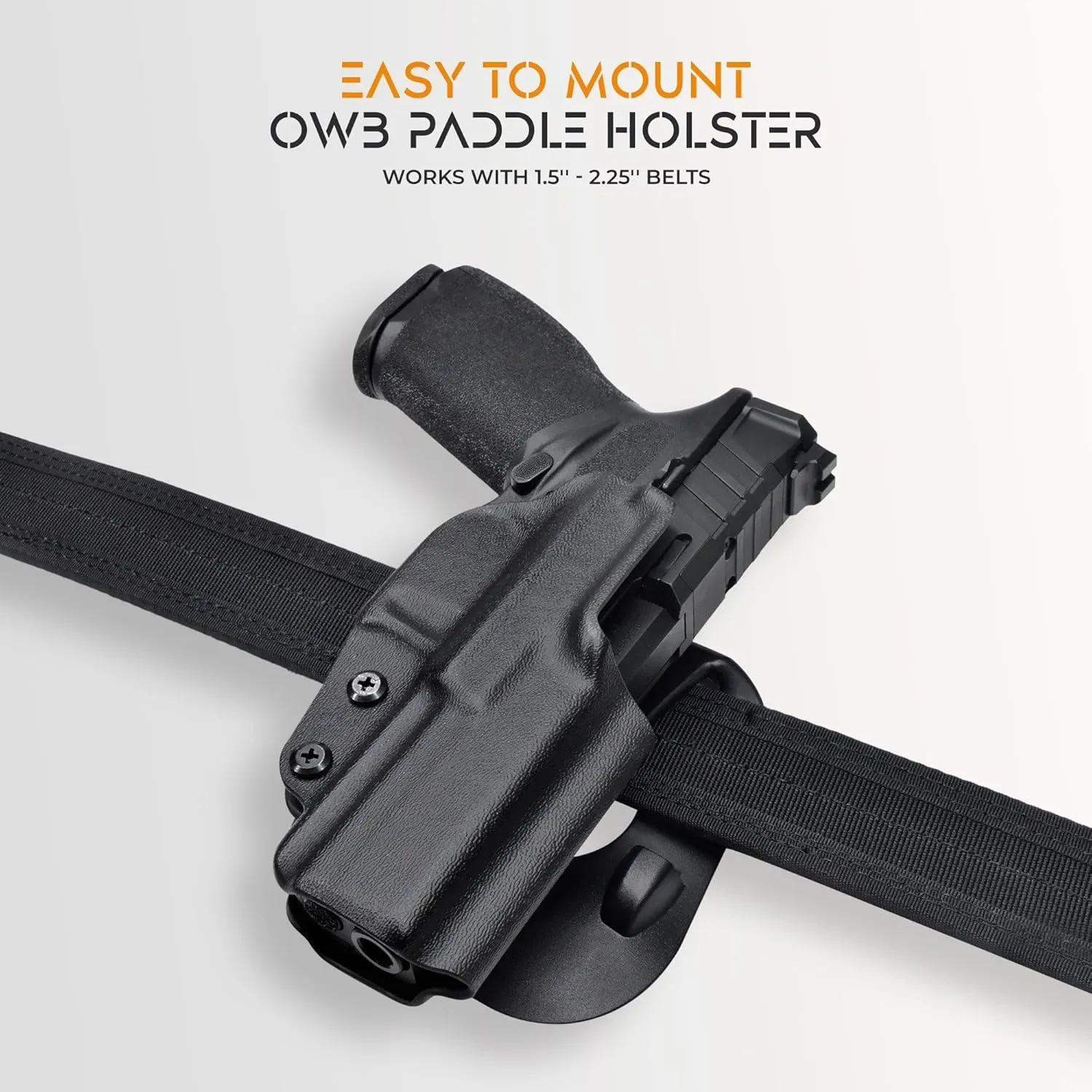 OWB Paddle Holster Fits FN Reflex XL Outside The Waistband Carry Gun Holster Kydex American Made OWB with Paddle Attachment