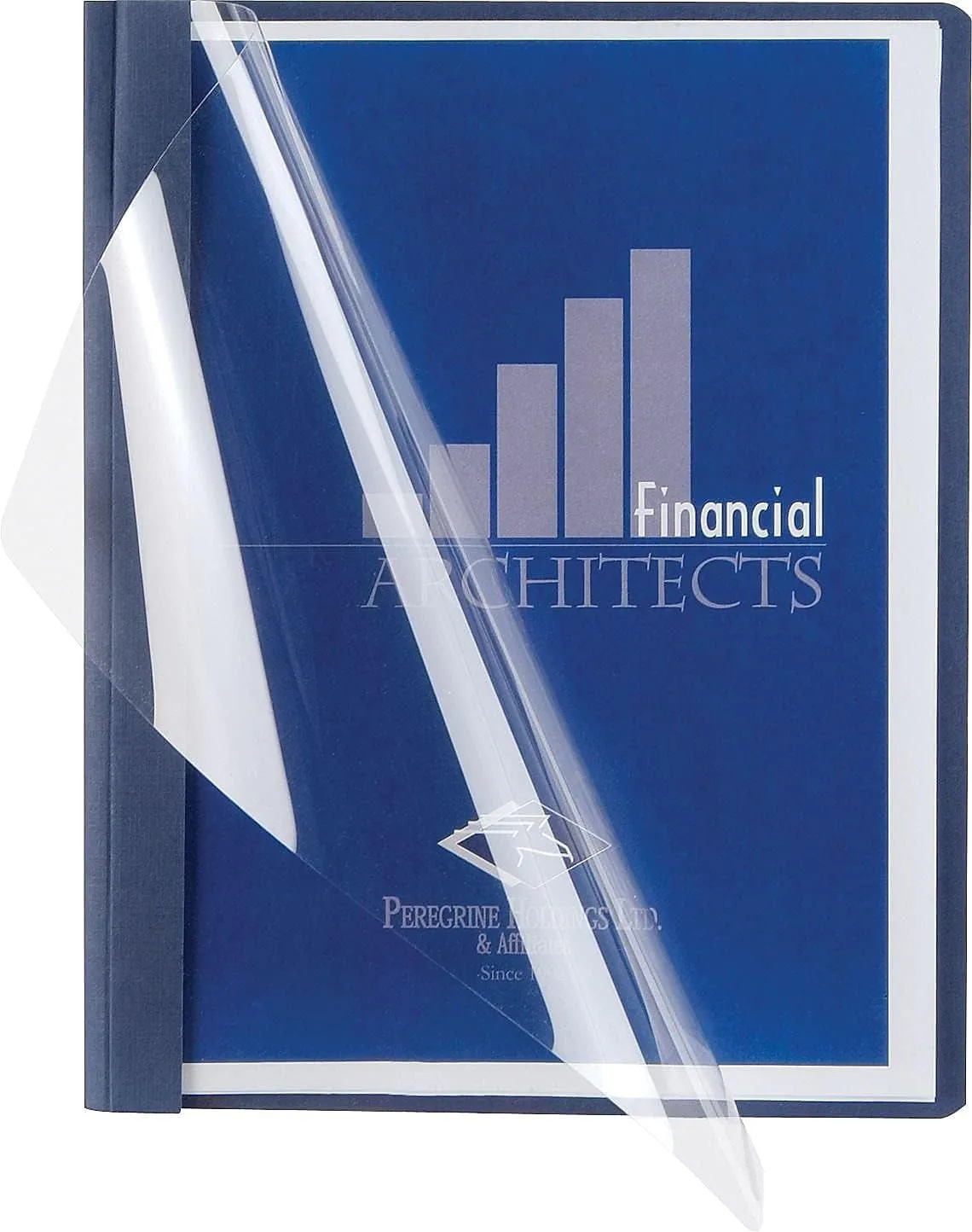 Oxford Clear Front Report Cover, 3 Prong, 1/2 inch Capacity, Navy, Letter Size, 25 per Box (53343EE)