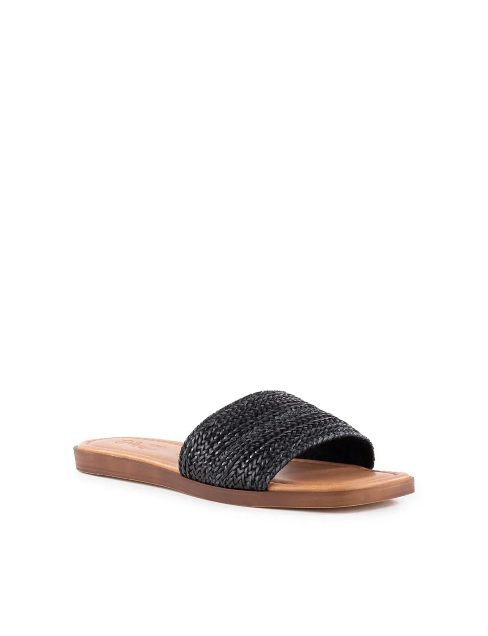 Palms Perfection Woven Slide, Black