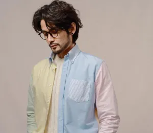 Pastel Color-Block Oxford Shirt