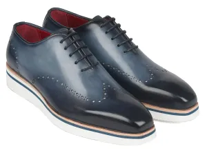 Paul Parkman Men's Smart Casual Wingtip Oxfords Navy (ID#187-NAVY)