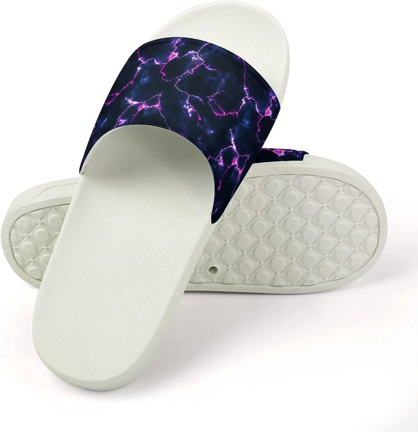 Pizza Pattern Unisex Slide Sandals - Printed Slide Sandals - Can Be Worn Indoors Or Outdoors