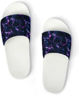 Pizza Pattern Unisex Slide Sandals - Printed Slide Sandals - Can Be Worn Indoors Or Outdoors